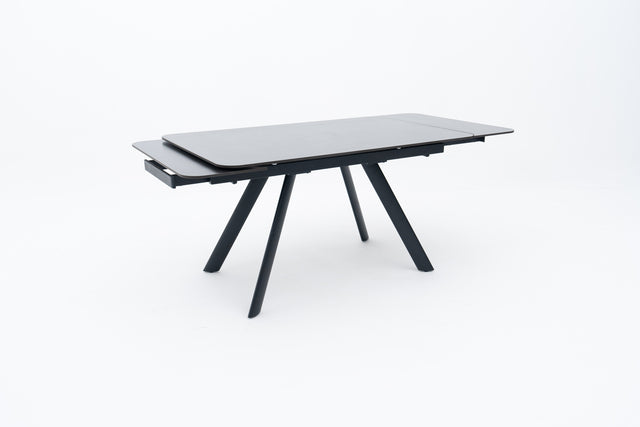 PALETA Extendable Dining Table with Black Sintered Stone Top