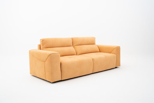 2-Seater yellow performance fabric power slider sofa