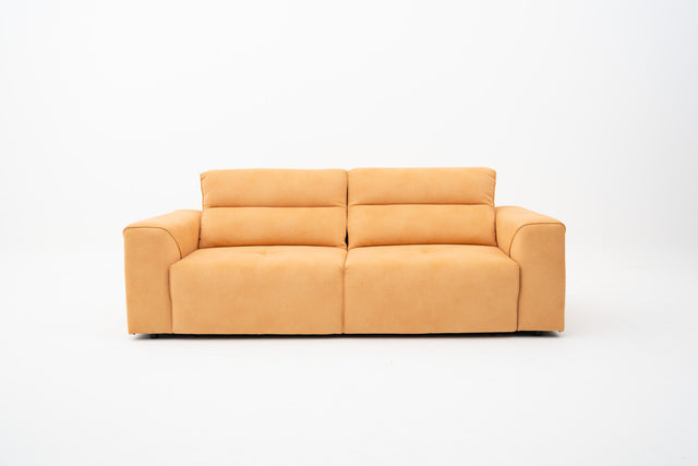2-Seater yellow performance fabric power slider sofa