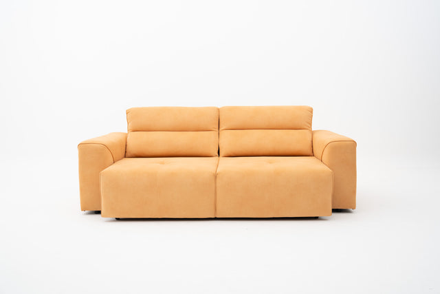2-Seater yellow performance fabric power slider sofa