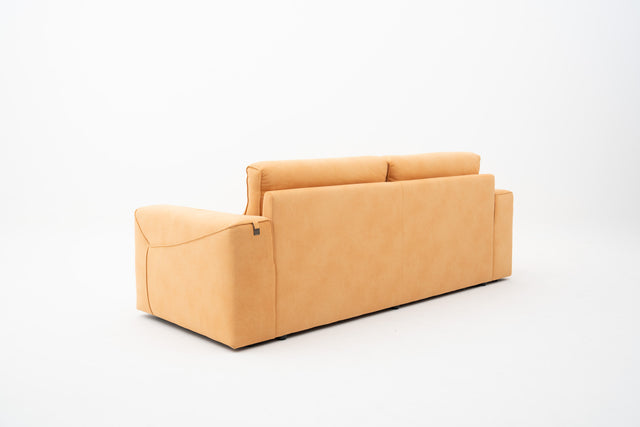 2-Seater yellow performance fabric power slider sofa