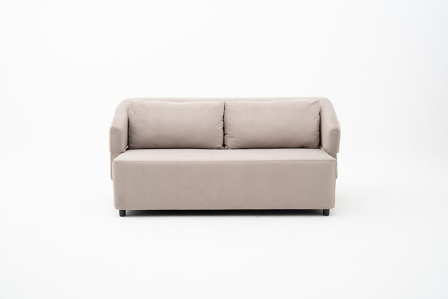 2.5-Seater Beige Pet-Friendly Fabric Sofa Bed
