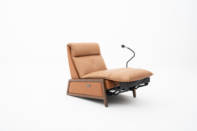 Brown Leather Power Recliner Lounge Chair with Handphone Holder