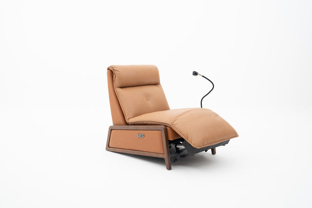 Brown Leather Power Recliner Lounge Chair with Handphone Holder