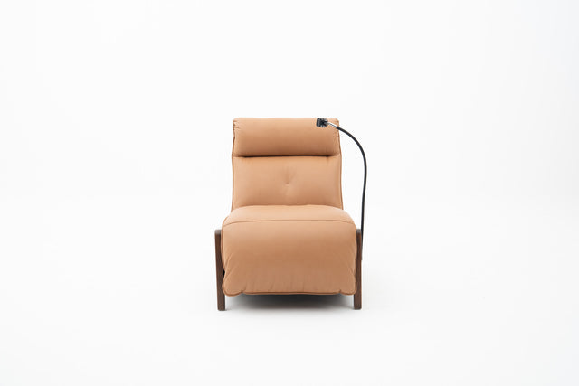 Brown Leather Power Recliner Lounge Chair with Handphone Holder