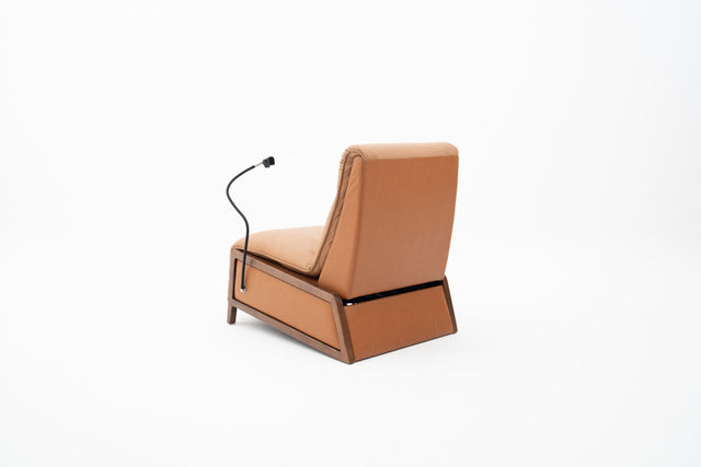 Brown Leather Power Recliner Lounge Chair with Handphone Holder