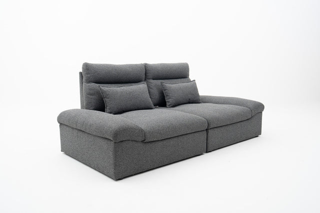 2-Seater Push-back Sofa in Dark Grey
