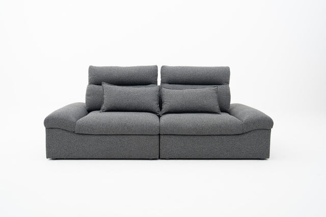 2-Seater Push-back Sofa in Dark Grey
