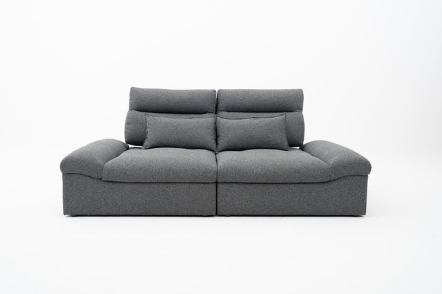 2-Seater Push-back Sofa in Dark Grey