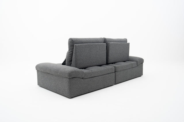 2-Seater Push-back Sofa in Dark Grey