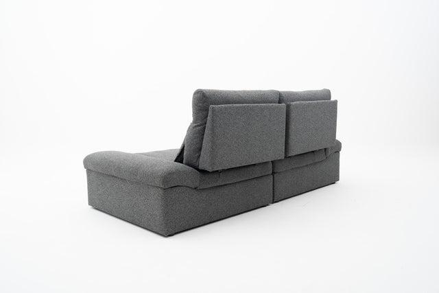 2-Seater Push-back Sofa in Dark Grey