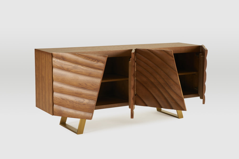 OSSETT Sideboard Designer Furniture By Black & Walnut