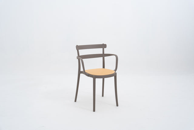 NAIROXI Stackable Bistro Armchair (Mild Grey / Yellow)