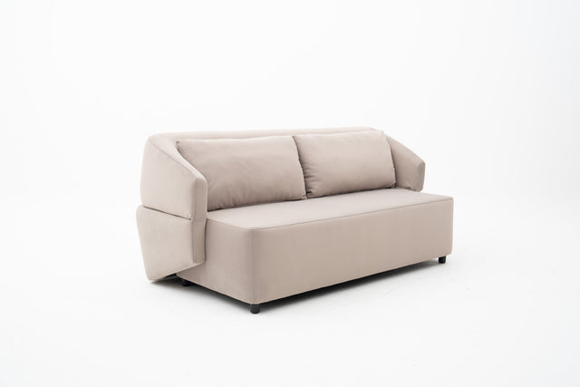 2.5-Seater Beige Pet-Friendly Fabric Sofa Bed