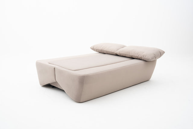 2.5-Seater Beige Pet-Friendly Fabric Sofa Bed