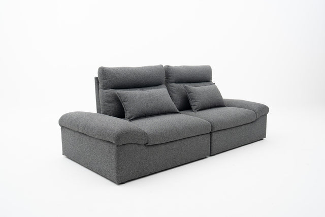 2-Seater Push-back Sofa in Dark Grey