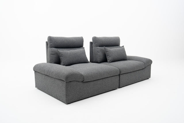 2-Seater Push-back Sofa in Dark Grey